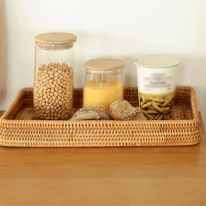 Square Rattan Picnic Storage Basket