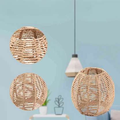 Handmade Vintage Rattan Chandelier Cover