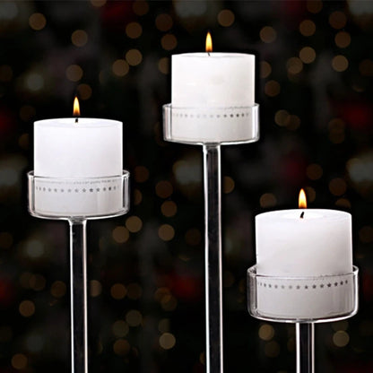 Transparent Glass Candle Holder Centerpiece