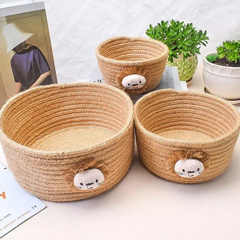 Cartoon Animals Woven Storage Basket