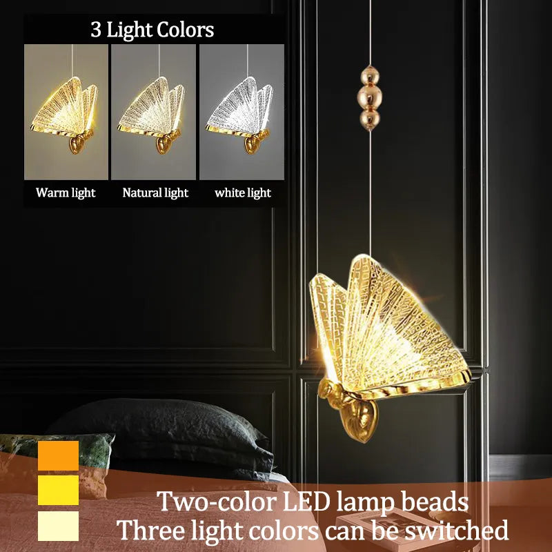 Butterfly Led Pendant Lights Hanging Lamp