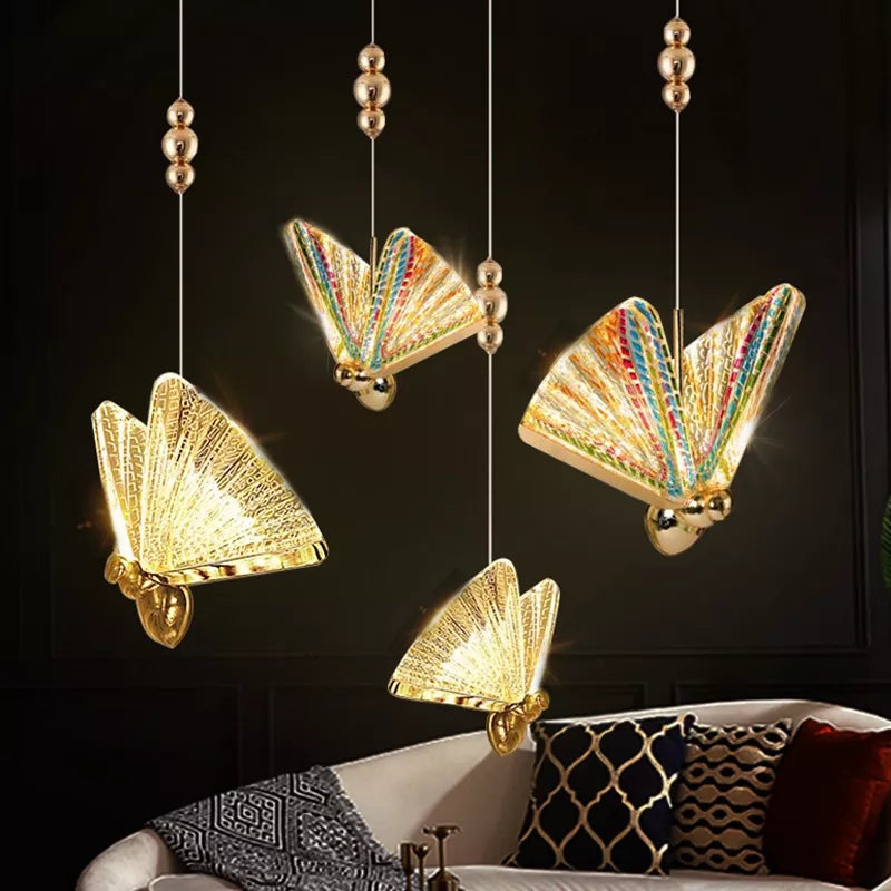 Butterfly Led Pendant Lights Hanging Lamp