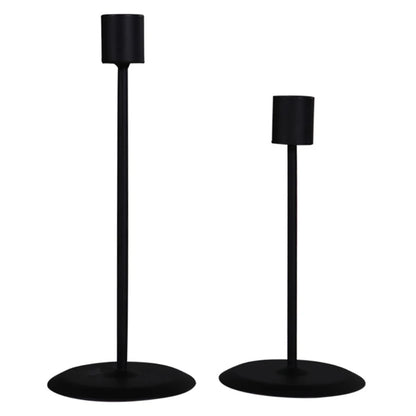 2 Pcs Black Metal Retro Candle Holder