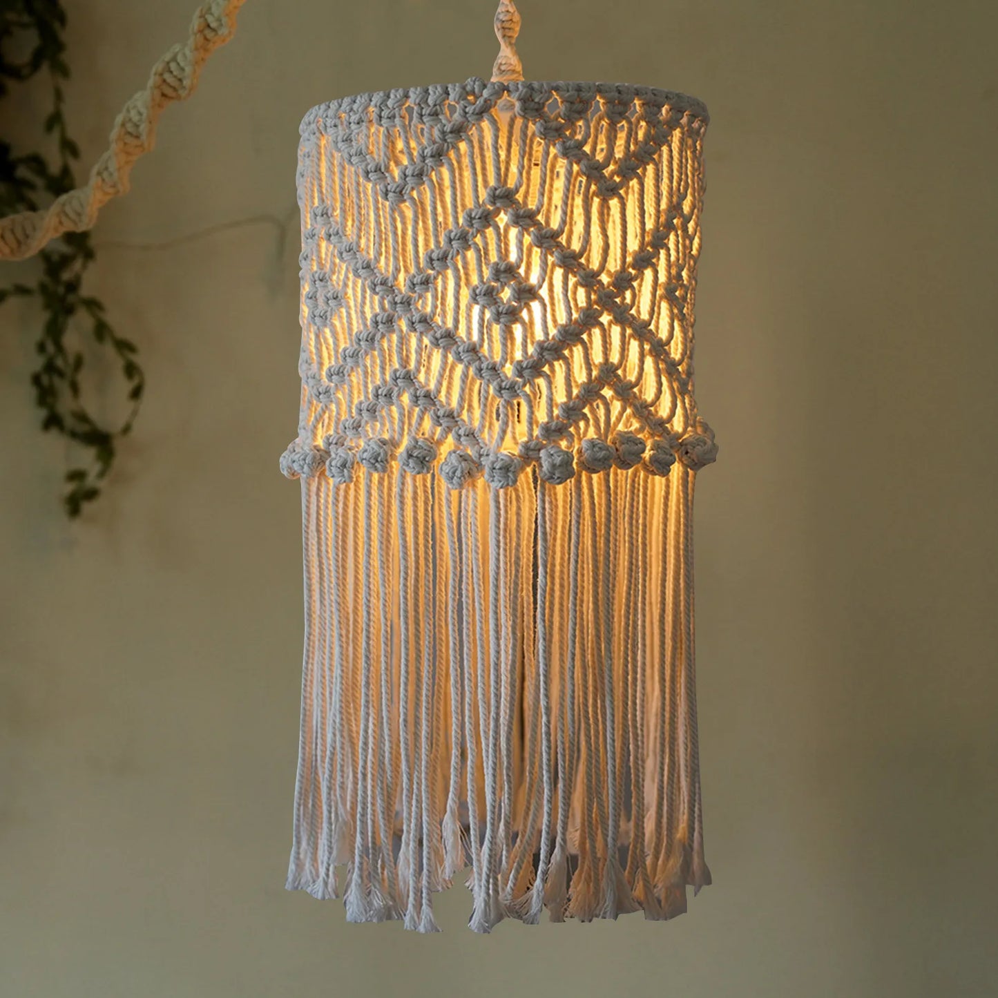 Macrame Shade Hangings Lamp