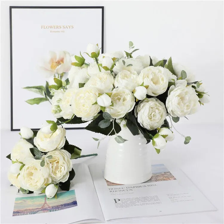 Rose Peony Artificial Flowers Bouquet