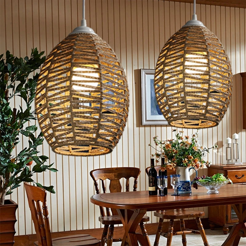 Handmade Rope Weave Pendant Lamp