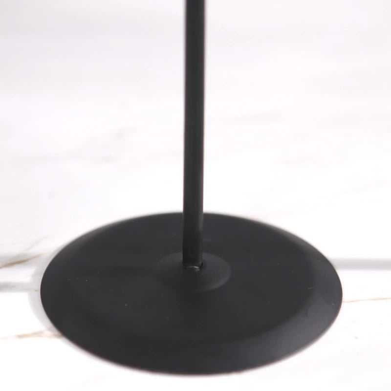 2 Pcs Black Metal Retro Candle Holder